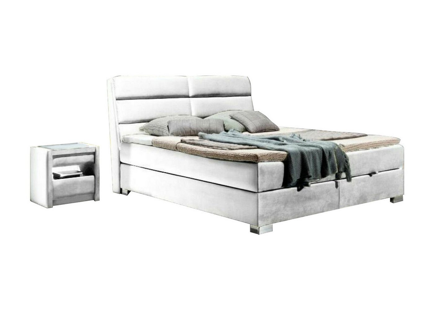 JVmoebel Schlafzimmer-Set, (Set, Bett, x2 Nachttische), Bett 2x Nachttisch 3 tlg. Schlafzimmer Set Design Möbel Modern Luxus Betten Neu von JVmoebel