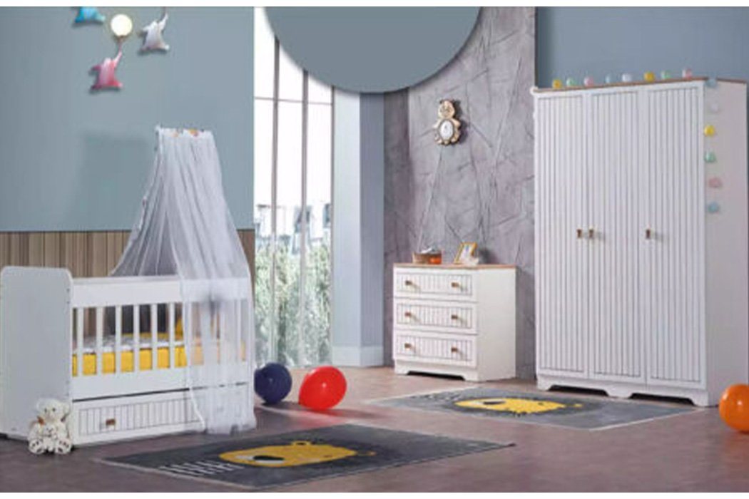 JVmoebel Schlafzimmer-Set, Baby Komplettzimmer Schrank Bett Kinderzimmer Säugling Kommode 3tlg. von JVmoebel