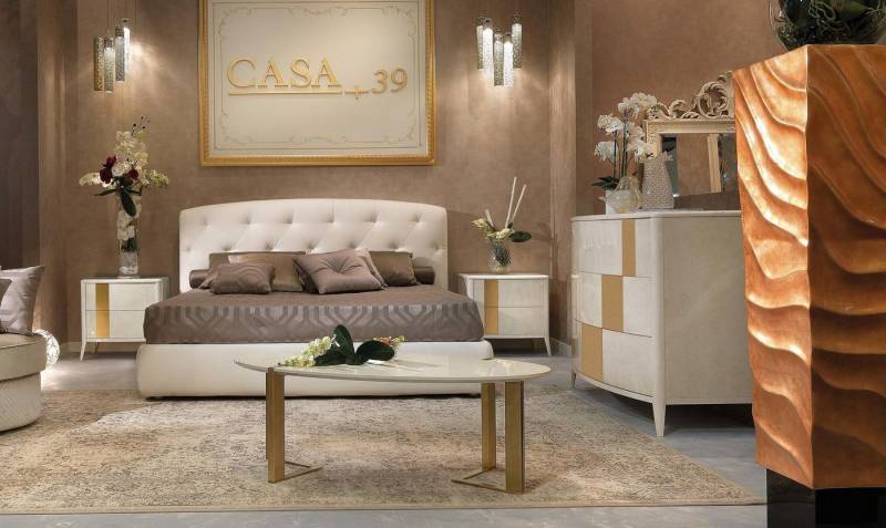 JVmoebel Schlafzimmer-Set Bett + 2x Nachttisch 3 tlg Schlafzimmer Set Klassische Möbel Weiß, Made in Europa von JVmoebel
