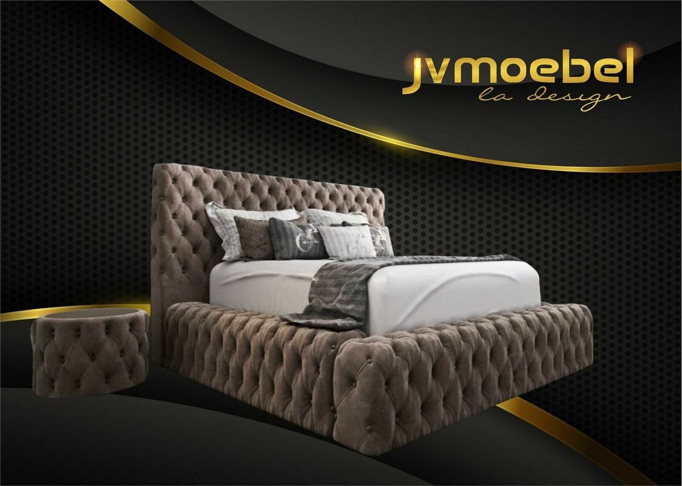 JVmoebel Schlafzimmer-Set, Bett 2x Nachttisch 3 tlg. Schlafzimmer Set Design Möbel Modern von JVmoebel