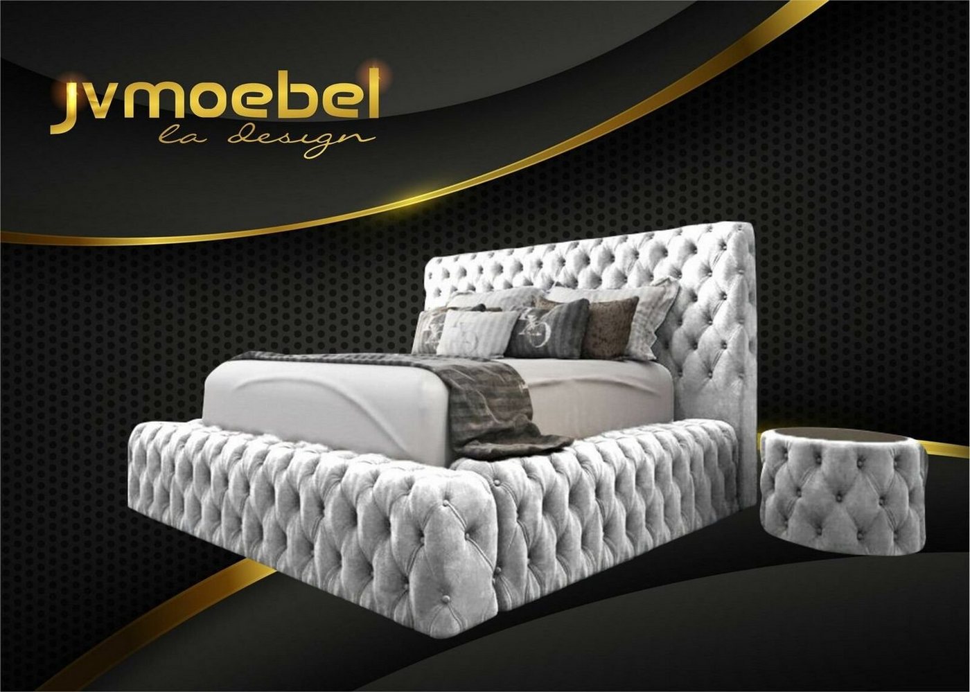 JVmoebel Schlafzimmer-Set, Bett 2x Nachttisch 3 tlg. Schlafzimmer Set Design Möbel Modern von JVmoebel