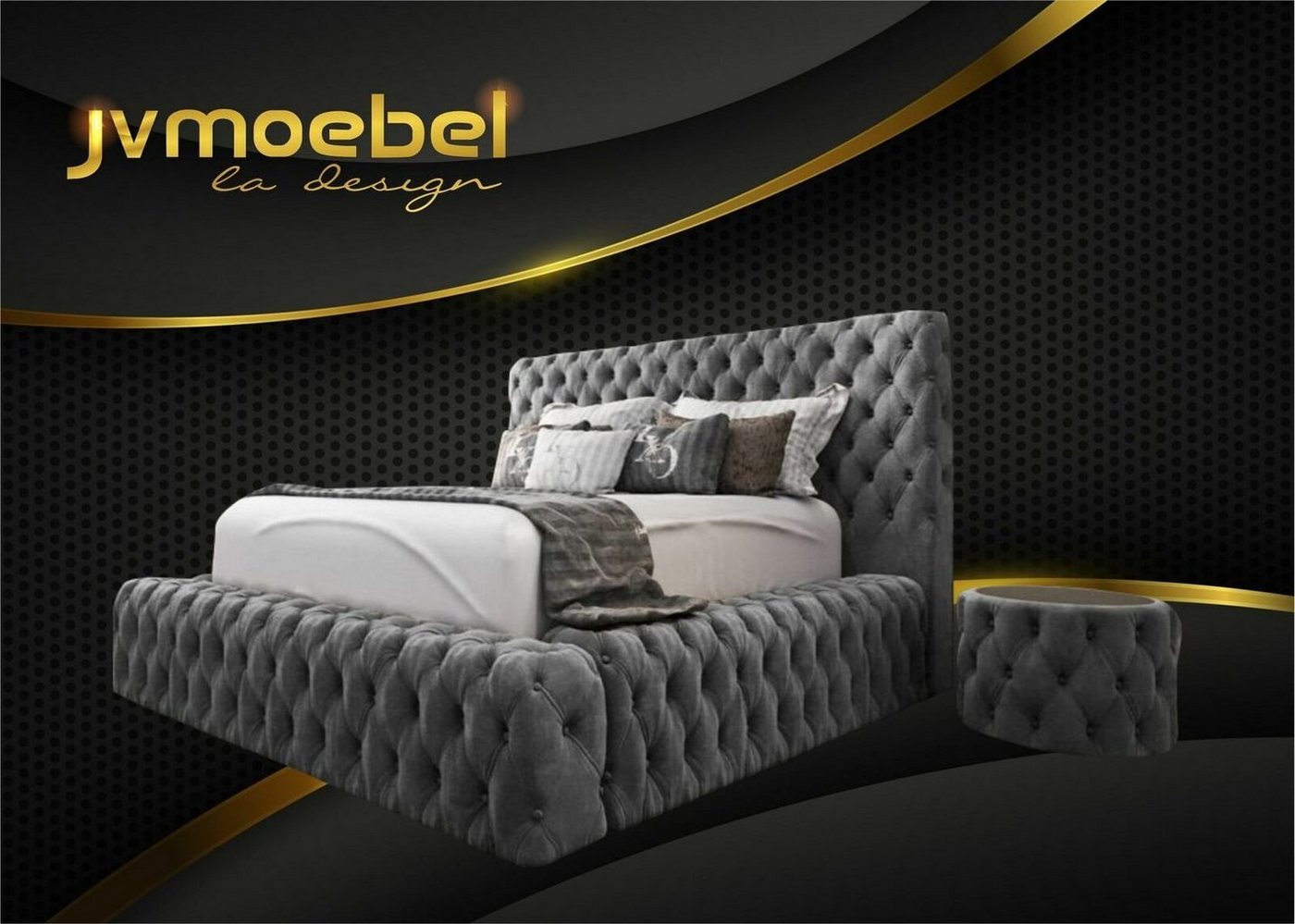 JVmoebel Schlafzimmer-Set, Bett 2x Nachttisch 3 tlg. Schlafzimmer Set Design Möbel Modern von JVmoebel