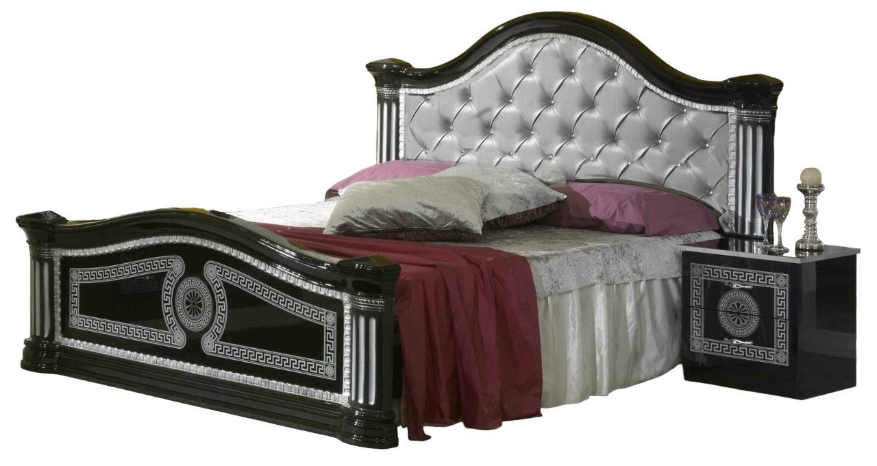 JVmoebel Schlafzimmer-Set, Bett 2x Nachttisch 3tlg. Schlafzimmer Set Design Chesterfield von JVmoebel