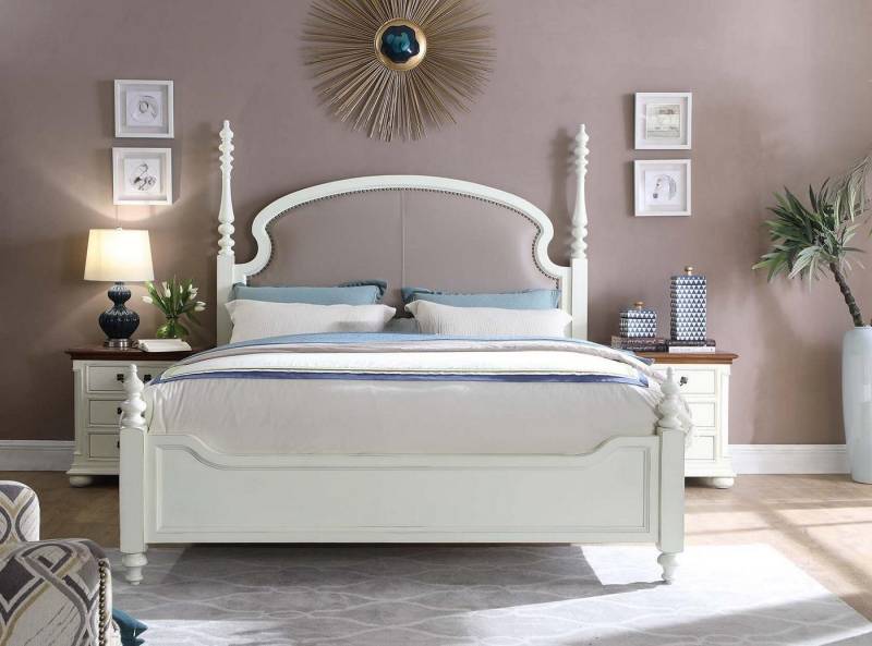 JVmoebel Schlafzimmer-Set Bett Nachttisch 3tlg.Schlafzimmer Set Betten Gruppe Holz Weiß, Made in Europa von JVmoebel
