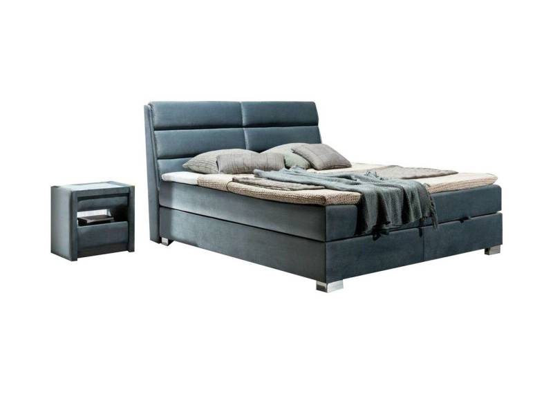 JVmoebel Schlafzimmer-Set Bett Textil 2x Nachttisch 3 tlg. Schlafzimmer Set Möbel Betten Blau, Made in Europa von JVmoebel