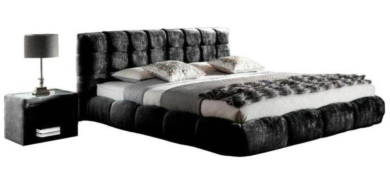 JVmoebel Schlafzimmer-Set Bett Textil 2x Nachttisch 3 tlg. Schlafzimmer Set Möbel Betten Blau, Made in Europa von JVmoebel
