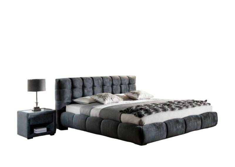 JVmoebel Schlafzimmer-Set Bett Textil 2x Nachttisch 3 tlg. Schlafzimmer Set Möbel Betten Blau, Made in Europa von JVmoebel