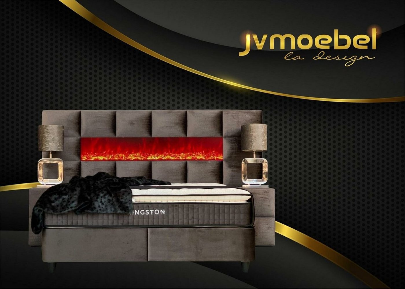 JVmoebel Schlafzimmer-Set, Design Möbel Modern Bett 2x Nachttisch 3 tlg Schlafzimmer Set Luxus Betten Neu von JVmoebel