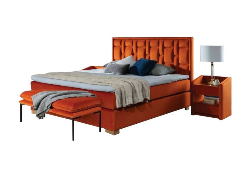 JVmoebel Schlafzimmer-Set Bett Schlafzimmer Set 4tlg. Nachttisch 2x Sitzbank Betten moderne, Made in Europa von JVmoebel