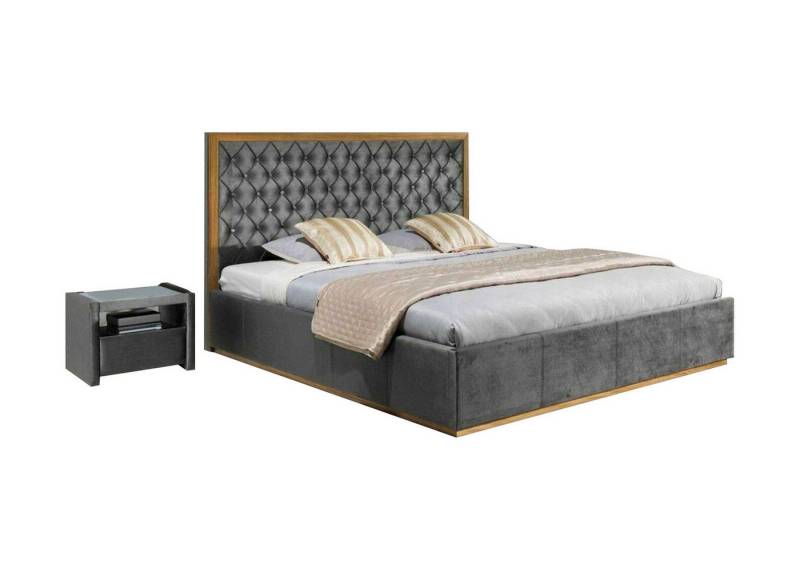 JVmoebel Schlafzimmer-Set Bett Textil 2x Nachttisch 3tlg. Schlafzimmer Set Möbel Betten, Made in Europa von JVmoebel