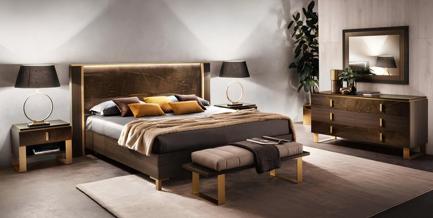 JVmoebel Schlafzimmer-Set Schlafzimmer Set Bett Nachttische Hocker Betten Italienische Möbel 4, Made in Europa JVmoebel Schlafzimmer-Set Schlafzimmer Set Bett Nachttische Hocker Betten Italienische Möbel 4, Made in Europa von JVmoebel