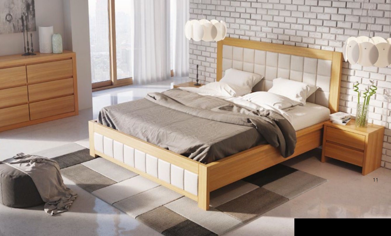 JVmoebel Schlafzimmer-Set, Schlafzimmer 3 tlg. Set Bett 2x Nachttisch Konsole Betten Doppel von JVmoebel