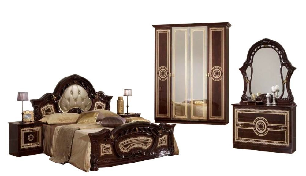 JVmoebel Schlafzimmer-Set, Schlafzimmer Italienische Möbel Set Luxus Chesterfield 6tlg. Bett von JVmoebel