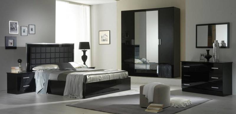 JVmoebel Schlafzimmer-Set Schlafzimmer Komplett Set Bett Nachttisch Kommode Design, Made in Europa von JVmoebel
