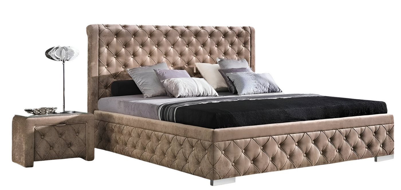 JVmoebel Polsterbett Beige Schlafzimmermöbel Set mit Bett und 2 Nachttischen 3-tlg., Made in Europa JVmoebel Polsterbett Beige Schlafzimmermöbel Set mit Bett und 2 Nachttischen 3-tlg., Made in Europa von JVmoebel