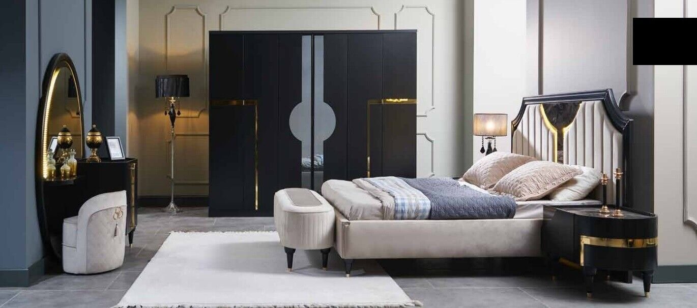 JVmoebel Schlafzimmer-Set Bett 2x Nachttisch 3tlg. Set Design Luxus Komplettes Schlafzimmer, (3-St) von JVmoebel