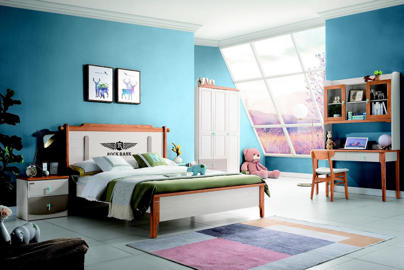 JVmoebel Komplettschlafzimmer Bettzimmer Möbel Set 5-teilig mit Nachttisch und Kommode, Made in Europa JVmoebel Komplettschlafzimmer Bettzimmer Möbel Set 5-teilig mit Nachttisch und Kommode, Made in Europa von JVmoebel