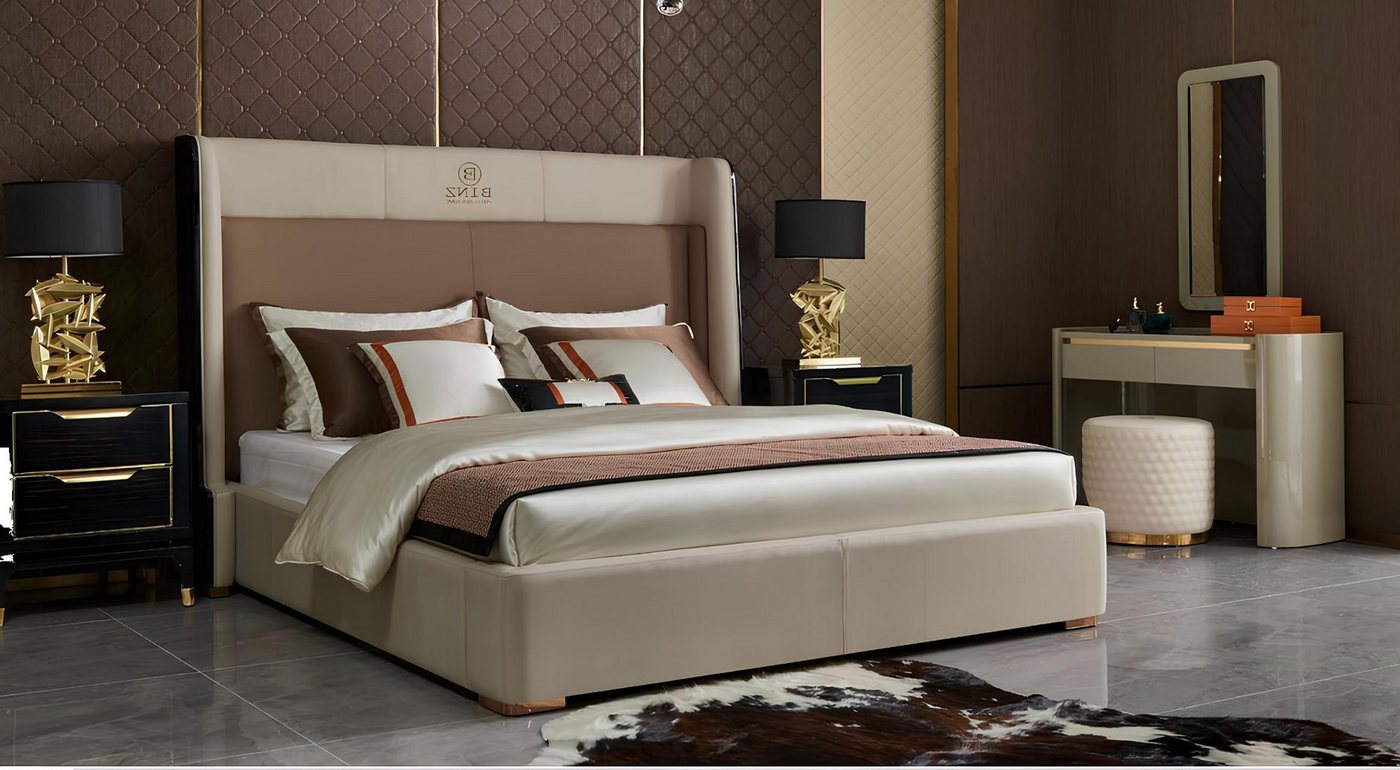 JVmoebel Schlafzimmer-Set Design Schlafzimmer 6 tlg Komplett Set Bett Nachttisch Schminktisch, (6 tlg.Schlafzimmer Set), Made in Europa von JVmoebel