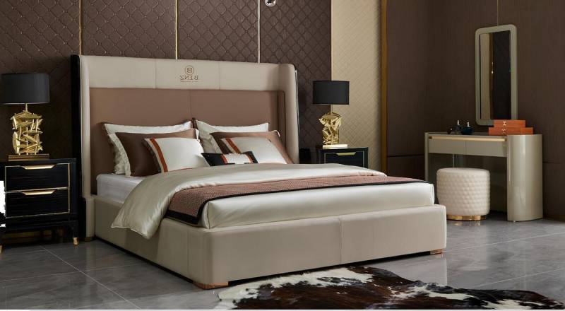 JVmoebel Schlafzimmer-Set Design Schlafzimmer 6 tlg Komplett Set Bett Nachttisch Schminktisch, (6 tlg.Schlafzimmer Set), Made in Europa von JVmoebel