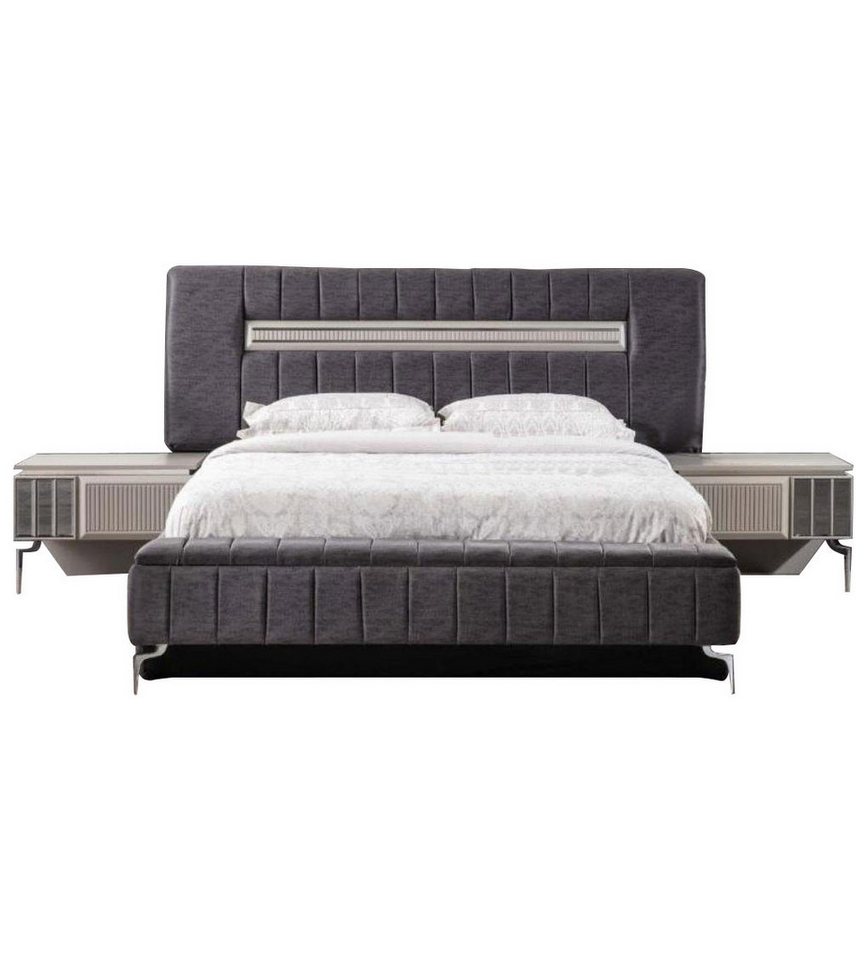 JVmoebel Schlafzimmer-Set Doppelbett Garnitur Nachttische Schlafzimmer Bett 3tlg Bettrahmen, (7-St., Bett, 2x Nachttische), Made in Europa von JVmoebel