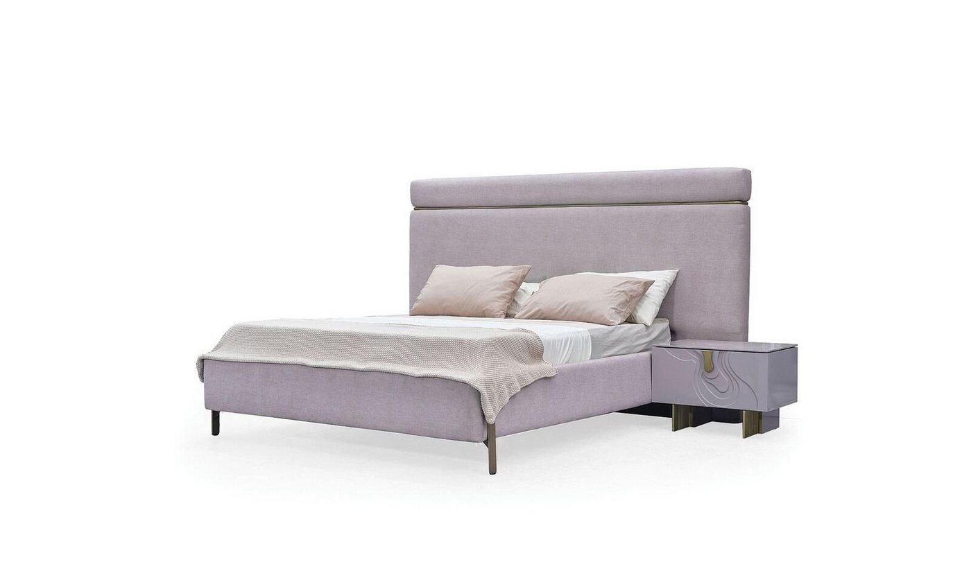 JVmoebel Schlafzimmer-Set Doppelbett Komplette Schlafzimmermöbel Bett Rosa Luxus Set Holz, (3-St., Bett/2x Nachttische), Made in Europa von JVmoebel