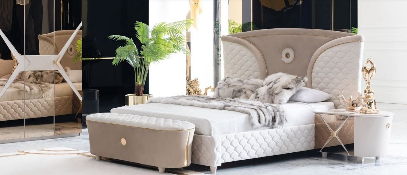 JVmoebel Schlafzimmer-Set Doppelbetten Modernes Bettgestell Betten Set 3tlg. Schlafzimmer Bett, (3-tlg), Made in Europa von JVmoebel