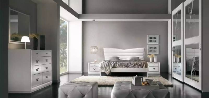 JVmoebel Schlafzimmer-Set Elegantes Schlafzimmermöbel-Set: Bett, 2 Nachttische & Kommode, (6-tlg., Nur Bett + 2x Nachttische + Kleiderschrank + Kommode + Spiegel), Made in Europa von JVmoebel