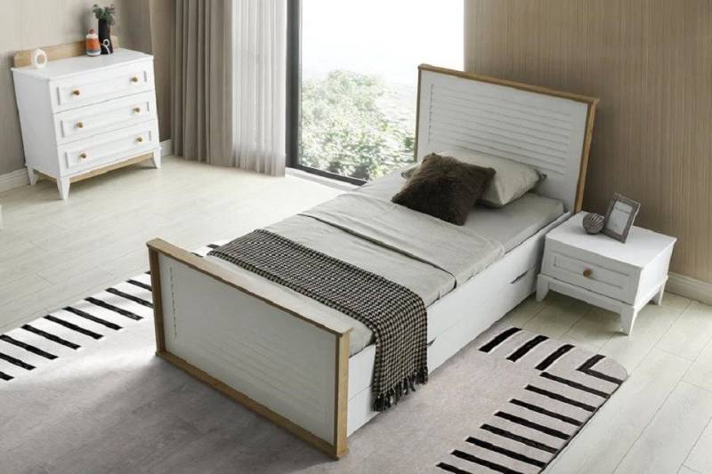 JVmoebel Jugendzimmer-Set Garnitur Set Bett Nachttisch Kommode Schlafzimmer Jugendzimmer 3tlg., (3-tlg., 3tlg. Set (Bett + Nachttisch + Kommode), Made in Europa von JVmoebel