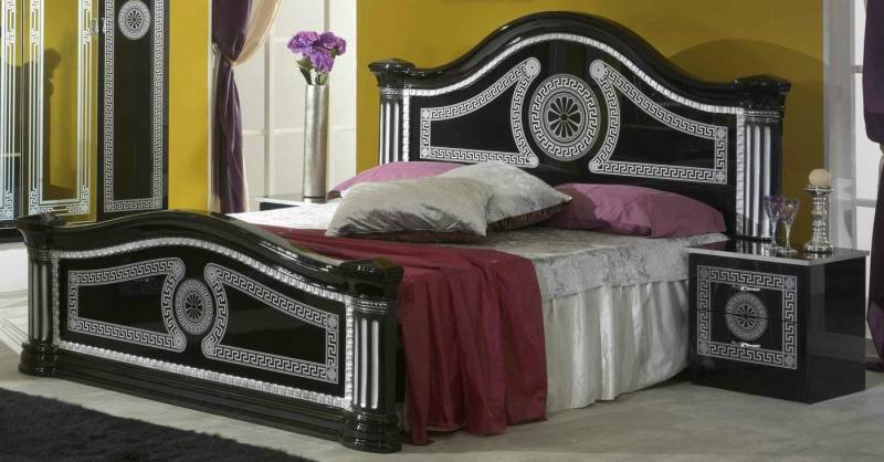 JVmoebel Schlafzimmer-Set Italienische Möbel Schlafzimmer Set Bett 2x Nachttische 3tlg. Betten, Made in Europa von JVmoebel