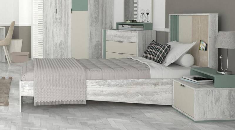 JVmoebel Schlafzimmer-Set Jugendzimmer 2tlg Set Bett Nachttisch Möbel Kindermöbel Stil, (2tlg Jugendzimmer Set (Bett + Nachttisch), Made in Europa von JVmoebel