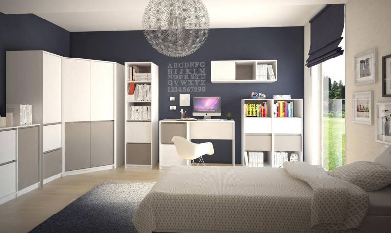 JVmoebel Schlafzimmer-Set Jugendzimmer Möbelset: Kleiderschrank, Eckschrank & Schreibtisch, Made in Europa von JVmoebel
