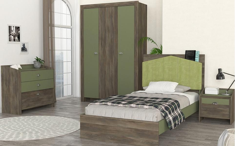 JVmoebel Schlafzimmer-Set Jugendzimmer Set Bett Nachttisch Kleiderschrank Kommode Kindermöbel, (4tlg Jugendzimmer Set (Bett + Nachttisch+ Kleiderschrank + Kommode), Made in Europa von JVmoebel