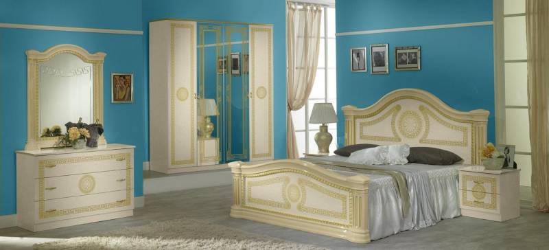 JVmoebel Komplettschlafzimmer Klassisches Holz Schlafzimmermöbel Set mit Nachttischen, 6 Teile, Made in Europa von JVmoebel