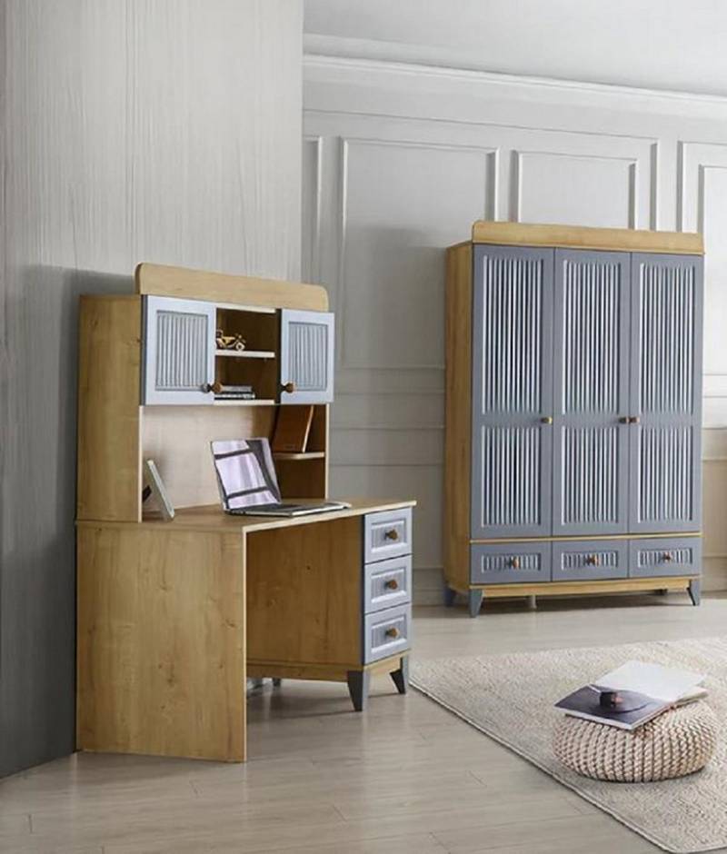 JVmoebel Schlafzimmer-Set Kleiderschrank Schreibtisch Modernes Design Kinderzimmer Arbeitszimmer, (2-tlg., Kleiderschrank + Schreibtisch), Made in Europa von JVmoebel