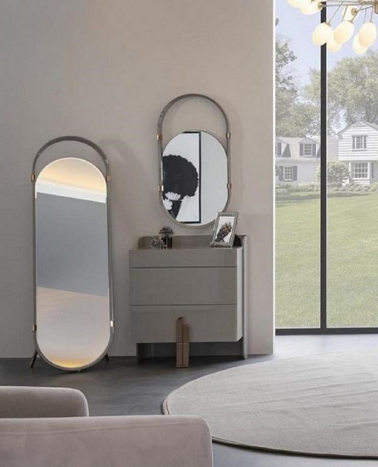 JVmoebel Schminktisch Kommode Oval Spiegel Standspiegel Schubladenschrank Hochglanz (3-St., Kommode + Spiegel + Standspiegel), Made in Europa von JVmoebel