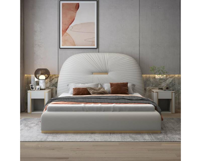 JVmoebel Schlafzimmer-Set Komplett Schlafzimmer Möbel Set 3 tlg. Design Möbel Schlafzimmer, (3-tlg., 1x Bett + 2x Nachttische), Made in Europa von JVmoebel