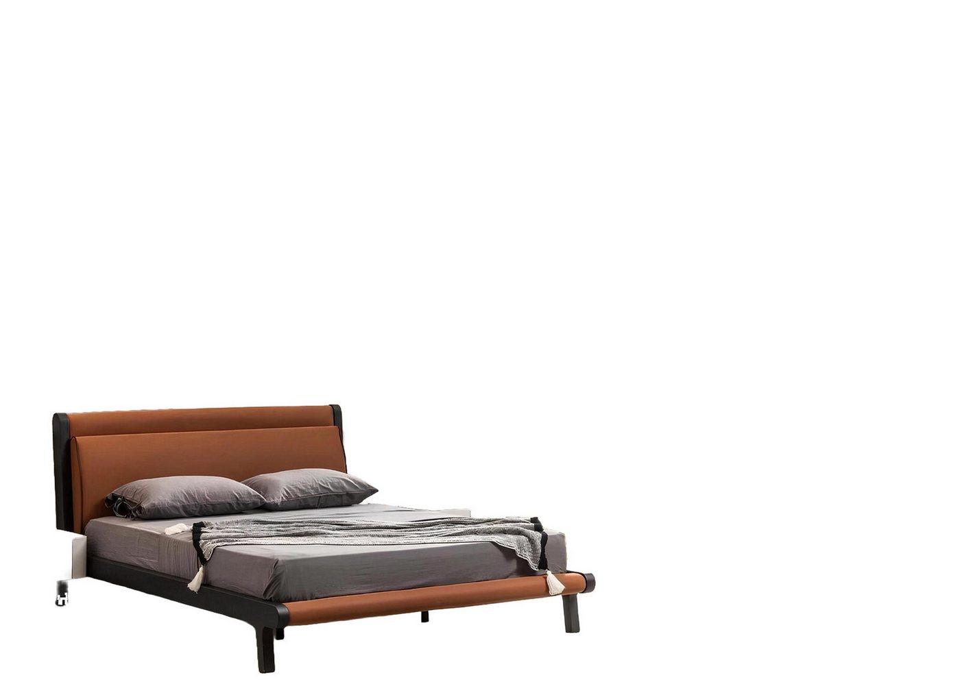 JVmoebel Schlafzimmer-Set Komplette Schlafzimmer Doppelbett Bett Nachttische Orange Konsole 5tlg, (5-St., 1x Bett + 2x Nachttische + 1x Konsole + 1x Spiegel + 1x Puff), Made in Europa von JVmoebel