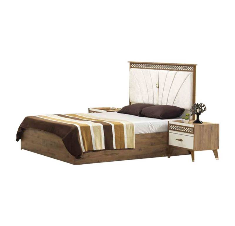 JVmoebel Schlafzimmer-Set Komplette Schlafzimmermöbel Doppelbett Nachttische Braun Set 3tlg, (3-tlg., Schlafzimmer-Set 3tlg), Made in Europa von JVmoebel