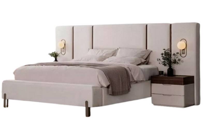 JVmoebel Schlafzimmer-Set Luxuriös Komplett Schlafzimmer Möbel Set Bett mit Bank 2x Nachttische, (3-tlg., 3tlg.Schlafzimmer Set (Bett mit bank+2x Nachttische), Made in Europa von JVmoebel
