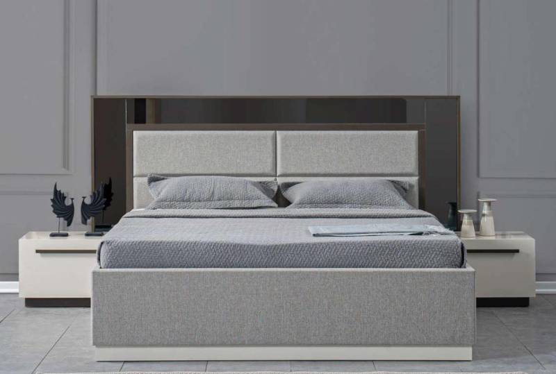 JVmoebel Schlafzimmer-Set Luxuriöses Schlafzimmer-Set im italienischen Design mit Nachttischen, (3-tlg., Bett + 2x Nachttische), Made in Europa von JVmoebel