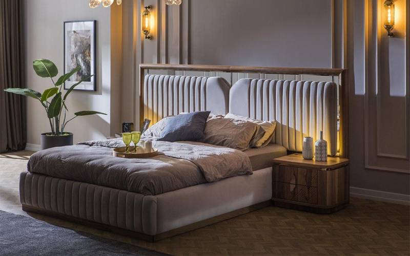 JVmoebel Schlafzimmer-Set Luxuriöses Schlafzimmer Set mit Bett und 2 Nachttischen aus Holz, Made in Europa JVmoebel Schlafzimmer-Set Luxuriöses Schlafzimmer Set mit Bett und 2 Nachttischen aus Holz, Made in Europa von JVmoebel