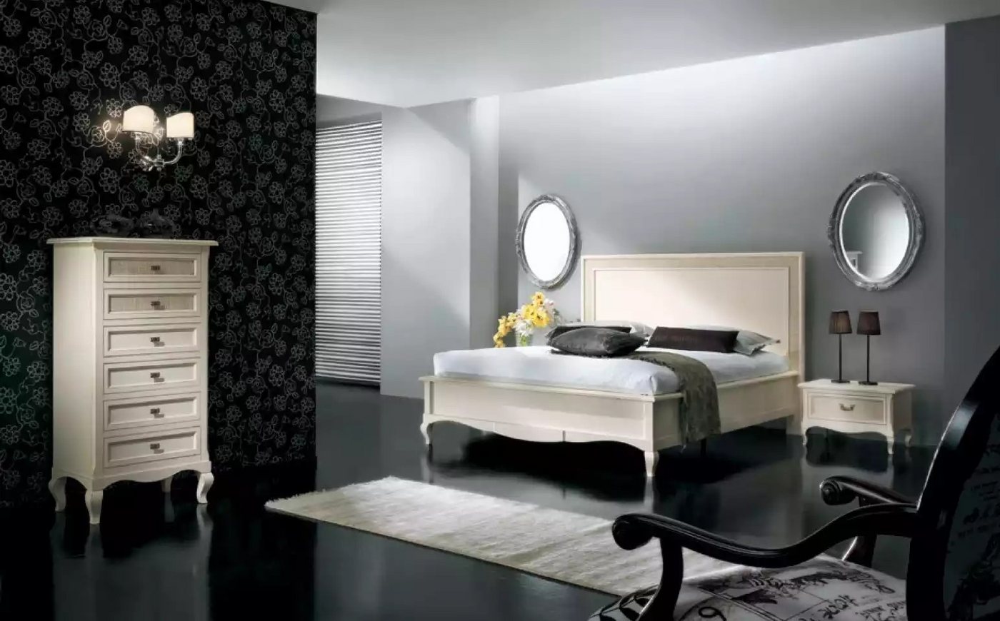 JVmoebel Schlafzimmer-Set Luxuriöses Schlafzimmer Set: Bett mit 2 Nachttischen & Kommode, (4-tlg., Nur Bett + 2x Nachttische + Kommode), Made in Europa von JVmoebel