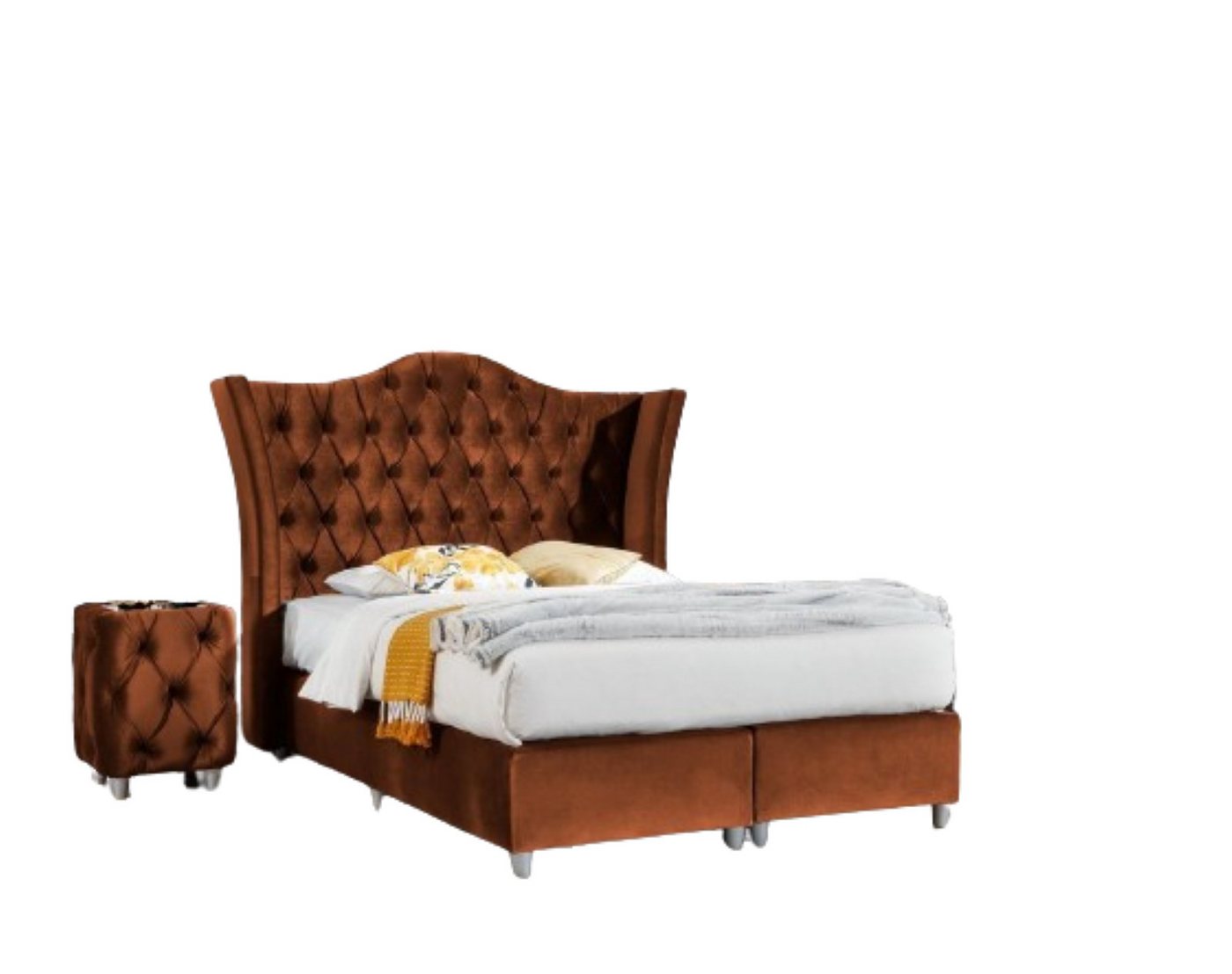 JVmoebel Schlafzimmer-Set Luxus Garnitur Schlafzimmer Doppel Bett Modern Set Nachttische, (3-St., Bett / 2x Nachttische), Made in Europa von JVmoebel