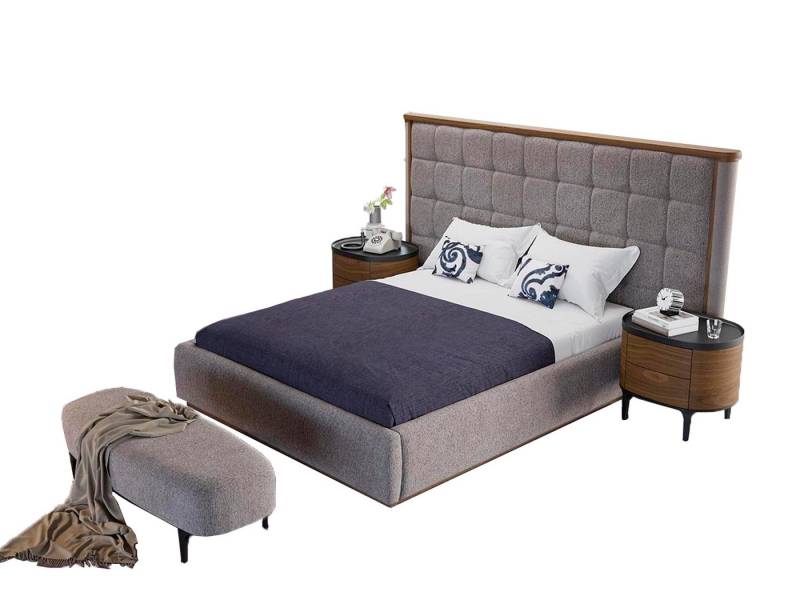 JVmoebel Schlafzimmer-Set Luxus Schlafzimmer Set 4tlg Bett 2x Nachttische Bank Modern Möbel, (4-tlg., Bett + 2x Nachttische + Bank), Made in Europa von JVmoebel