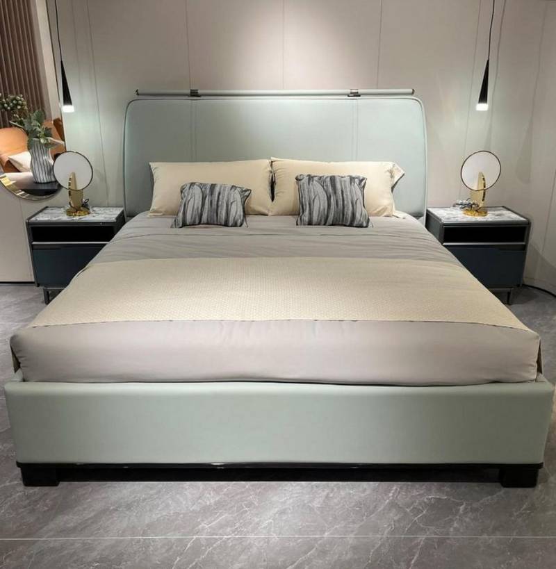 JVmoebel Schlafzimmer-Set Modernes Schlafzimmer Set mit Doppelbett und 2 Nachttischen 3tlg., (3-tlg., 1x Bett + 2x Nachttische), Made in Europa von JVmoebel