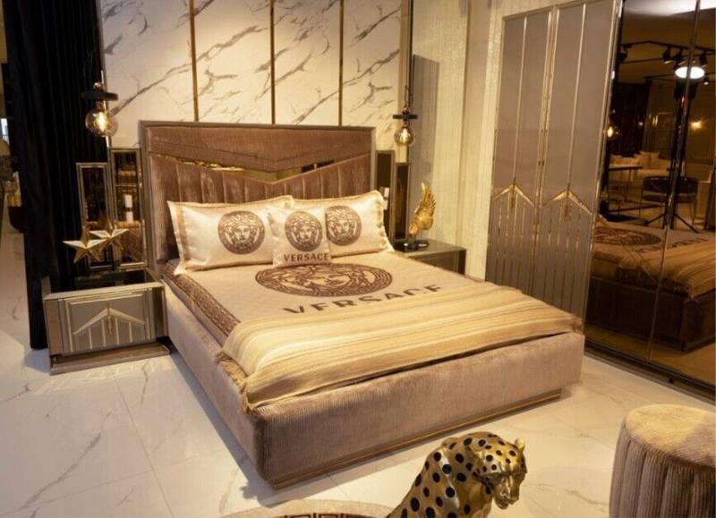 JVmoebel Schlafzimmer-Set Schlafzimmer Bett 2x Nachttische Betten Komplett Design Möbel 3tlg., Made in Europa von JVmoebel