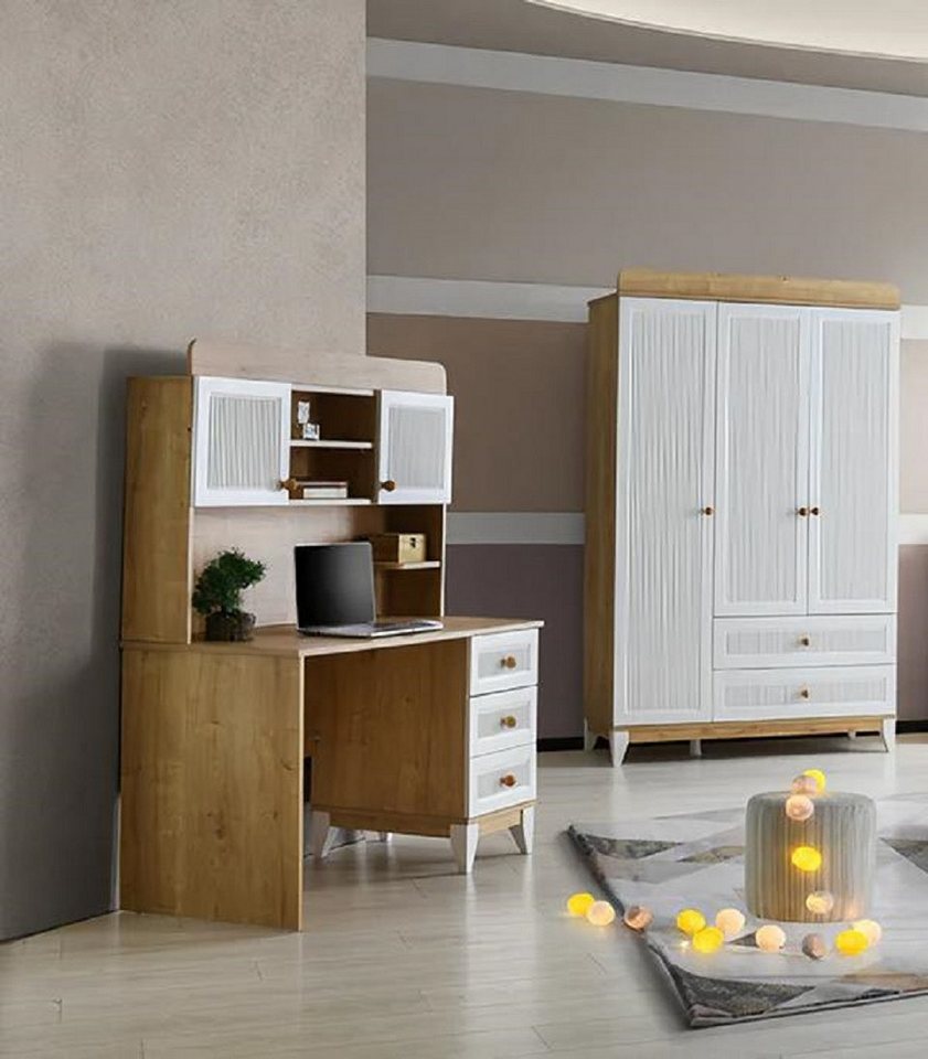 JVmoebel Jugendzimmer-Set Schlafzimmer Kinder Jugend Zimmer Set Kleiderschrank Schreibtisch 2, (2-tlg., Schreibtisch + Kleiderschrank), Made in Europa von JVmoebel