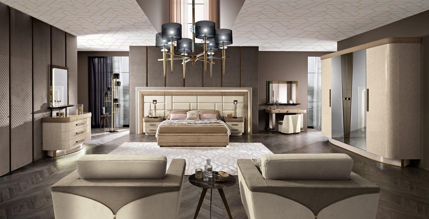 JVmoebel Schlafzimmer-Set Schlafzimmer Komplett Set Bett Nachttisch Kommode Neu Design Möbel, Made in Europa JVmoebel Schlafzimmer-Set Schlafzimmer Komplett Set Bett Nachttisch Kommode Neu Design Möbel, Made in Europa von JVmoebel