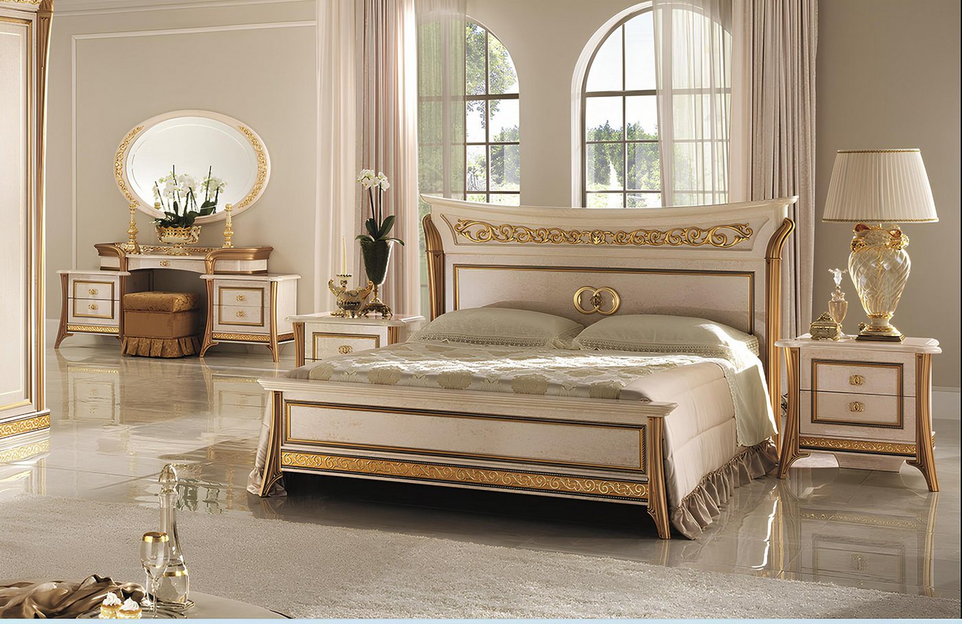 JVmoebel Schlafzimmer-Set Schlafzimmer Set 3-teilig mit 2 Nachttischen und Bettpolster, Made in Europa JVmoebel Schlafzimmer-Set Schlafzimmer Set 3-teilig mit 2 Nachttischen und Bettpolster, Made in Europa von JVmoebel