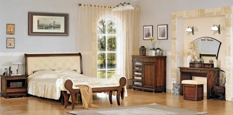 JVmoebel Schlafzimmer-Set Schlafzimmer Set 5tlg Stilvoller Holzmöbel Bett 2x Nachttische, (5-tlg., Schlafzimmer-Set), Made in Europa von JVmoebel